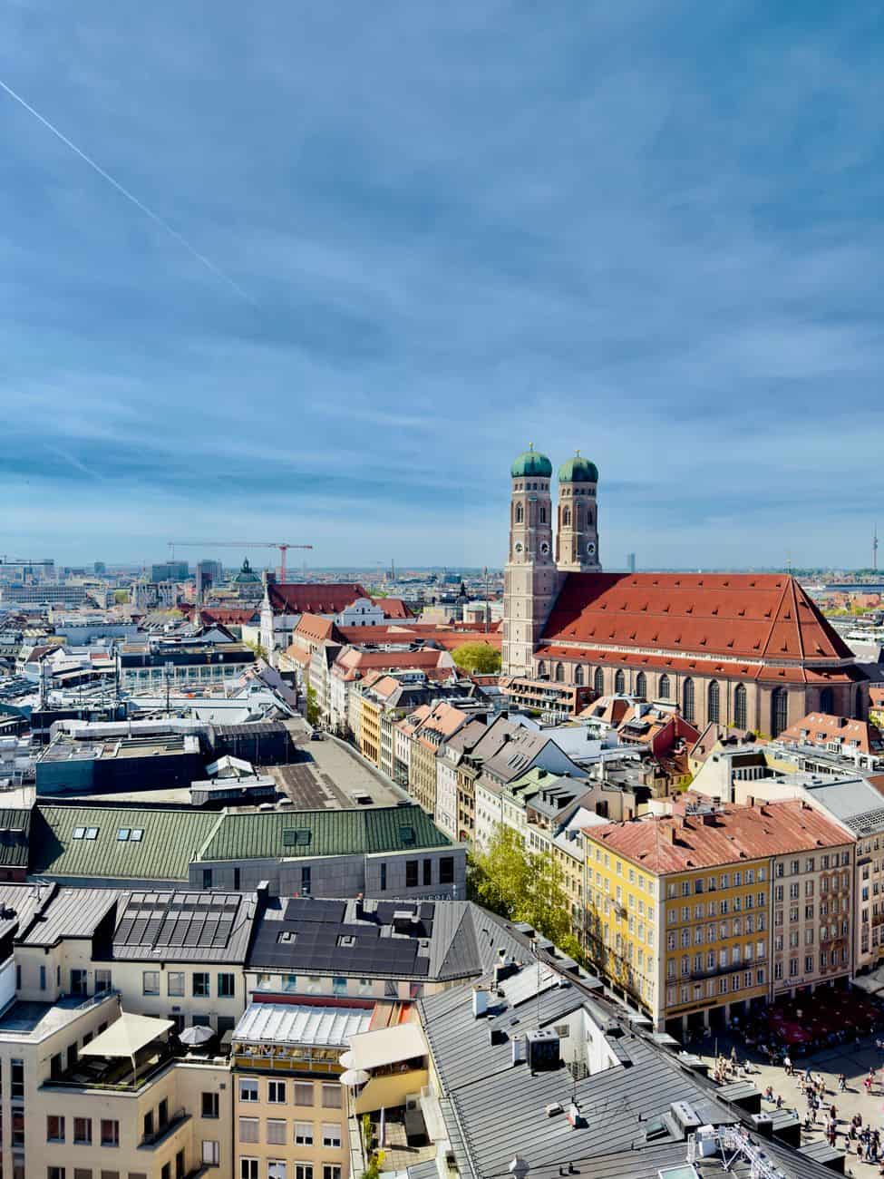 munich aerial view featuring frauenkirche
