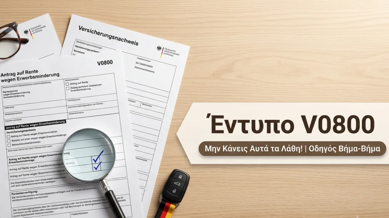 Οδηγός συμπλήρωσης για το έντυπο V0800 της Deutsche Rentenversicherung στη Γερμανία